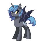  bat_pony blue_hair crossbreed equine female friendship_is_magic fur hair hi_res horn horse hybrid kilala97 mammal my_little_pony original_character plain_background pony smile winged_unicorn wings 