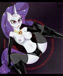  &lt;3 anthro anthrofied blood boots breasts elbow_gloves equine eyeshadow fangs female friendship_is_magic gem gloves glyph gold hair horn horse legs_up legwear lying makeup mammal my_little_pony neckalce necklace nipples panties pony purple_hair rarity_(mlp) red_eyes rubber solo stockings underwear unicorn vampire xorza 