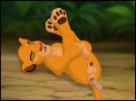  anal anal_penetration animal_genitalia animal_penis animated at balls bestiality butt cub disney erection feline feral kaion looking_at_viewer male male/male mammal open_mouth penetration penis simba solo the_lion_king young 
