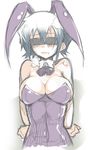  animal_ears bdsm blindfold bondage bound breasts bunny_ears bunnysuit facing_viewer hidamari_sketch kagami_uekusa large_breasts nori short_hair solo 