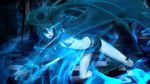  black_hair black_rock_shooter blue_eyes blue_flame kuroi_mato 