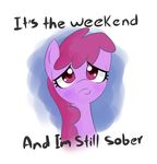  berry_punch_(mlp) bio-999 blush english_text equine female feral friendship_is_magic hair hi_res horse mammal my_little_pony pony purple_eyes purple_hair sad solo text weekend 