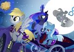  blonde_hair blue_eyes blue_fur blue_hair building carriage chain clothing crown cub cutie_mark derpy_hooves_(mlp) english_text equine eyewear female feral flying food friendship_is_magic frown fur glasses glowing grey_fur grey_hair group hair horn horse long_hair magic mammal moon muffin my_little_pony necklace night open_mouth outside pegasus pixelkitties pony princess_luna_(mlp) purple_eyes shirt silver_spoon_(mlp) sky smile standing stars text tongue trixie_(mlp) two_tone_hair unicorn winged_unicorn wings yellow_eyes young 