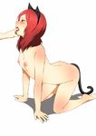  all_fours alternate_breast_size anal_tail animal_ears ass bad_id bad_pixiv_id barefoot blush breasts butt_plug cat_ears cat_tail fake_tail finger_in_mouth inuzuka_bouru love_live! love_live!_school_idol_project nipples nishikino_maki nude open_mouth purple_eyes red_hair short_hair small_breasts solo_focus sweat tail tears 