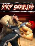  3d abs anthro bear beard biceps big_muscles black_hair braford clothing comic cover dialog duo english_text facial_hair feline fur gay gloves hair jacket justin_(braford) lion male mammal muscles nipples pants pecs ponytail pose red_hair sarge_(braford) shirt text toned torn_clothing vein vest 