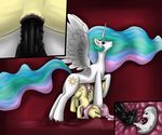  equine female feral fluttershy_(mlp) friendship_is_magic horse horsecock infernal-beggar my_little_pony penis pony princess_celestia_(mlp) pussy 