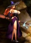  1girl animated animated_gif atlus bouncing_breasts breasts brown_hair cleavage clothed dragon&#039;s_crown dragon's_crown hat large_breasts long_hair lowres solo sorceress_(dragon&#039;s_crown) sorceress_(dragon's_crown) vanillaware witch_hat 