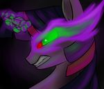  dark_magic equine female friendship_is_magic fur green_eyes hair horn horse king_sombra_(mlp) mammal my_little_pony plain_background pony purple_fur purple_smoke red_iris solo thezealotnightmare twilight_sparkle_(mlp) two_tone_hair unicorn 