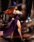  1girl animated animated_gif atlus bouncing_breasts breasts brown_hair cleavage clothed dragon&#039;s_crown dragon's_crown hat large_breasts long_hair lowres solo sorceress_(dragon&#039;s_crown) sorceress_(dragon's_crown) vanillaware walking witch_hat 