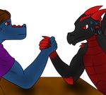  arm_wrestling armwrestling competition dragon duo fight gengar_wheeler hevxin western_dragon 