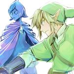  1girl blonde_hair blue_eyes blue_hair cape earrings fi gloves hat jewelry link nonosaki pointy_ears the_legend_of_zelda the_legend_of_zelda:_skyward_sword 