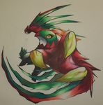  artist_request claws feathers hawlucha highres mask no_humans pokemon pokemon_(game) pokemon_xy solo yellow_eyes 