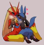  &lt;3 2015 ambiguous/ambiguous ambiguous_gender anthro anthro_on_anthro avian blaziken butt canine duo kageyama lucario mammal nintendo open_mouth pok&eacute;mon pok&eacute;mon_(species) saliva saliva_string simple_background tongue tongue_out video_games 