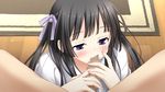  1boy 1girl artist_request black_hair censored character_request fellatio game_cg hotch_kiss hotchkiss indoors long_hair marui marui_(koedame) mikoto_akemi oral penis saliva source_request sumiyoshi_nana 