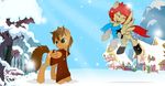  equine female flying green_eyes invalid_tag male mammal my_little_pony original_character pegasus rocket_grace snow white_lightning wings 