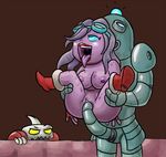  ahegao alien awesomenauts blue_eyes breasts clunk coco_nebulon countdarkhugs eyewear female goggles hair machine male mechanical metal_penis pink_hair purple_skin pussy robot sex straight tentacles tongue tongue_out vaginal voyeur voyuer 