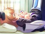  1girl alicia_rowlands bed blonde_hair breasts eyes_closed game_cg magical_teacher_sensei_wa_majo? paizuri penis pillow short_hair uncensored 