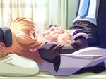  1girl alicia_rowlands bed blonde_hair breasts eyes_closed game_cg magical_teacher_sensei_wa_majo? paizuri penis pillow short_hair uncensored 