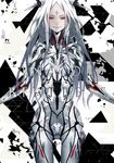  beatless bodysuit character_request long_hair looking_at_viewer red_eyes redjuice skin_tight solo white_hair 