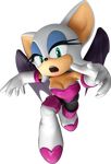  bat breasts cleavage clothed clothing female gloves green_eyes lips lipstick mammal official_art rouge_the_bat sega sonic_(series) wings 