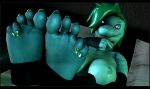  3d_(artwork) anthro chappey digital_media_(artwork) fangs feet female foot_focus lizard nude reptile scalie source_filmmaker toes 