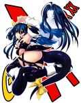  2girls arc_system_works ass blue_hair blush dizzy guilty_gear highres multiple_girls ngirln4 smile tail thighhighs undine undine_(guilty_gear) 