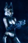  blue_eyes feline female looking_at_viewer lynx mammal masteroflightnings miyu_lynx nintendo solo star_fox video_games weapon 