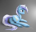  anus blue_fur butt colgate_(mlp) cutie_mark equine female feral friendship_is_magic fur grey_background hair horn horse lying mammal my_little_pony on_side plain_background pony pussy solo strachinthesack two_tone_hair unicorn 
