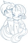  ambris blush couple cuddling duo equine eyeshadow female friendship_is_magic horn horse lesbian makeup mammal monochrome my_little_pony pegasus plain_background pony rainbow_dash_(mlp) rarity_(mlp) scarf unicorn white_background wings 