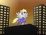  blonde_hair costume derpy_hooves_(mlp) equine female friendship_is_magic fur grey_fur hair horse mammal my_little_pony pegasus pony scrunchy_face solo superhero teasie wings yellow_eyes 