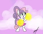  clothed clothing equine female feral friendship_is_magic fur gearholder green_eyes hair horn horse long_hair mammal my_little_pony open_mouth pom_poms pony ponytail skirt solo standing sweetie_belle_(mlp) two_tone_hair unicorn white_fur 