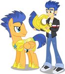  absurd_res alpha_channel armor blue_eyes blue_hair clothing cutie_mark duo equestria_girls equine flash_sentry_(eg) glowing gold hair hampshireukbrony helmet hi_res horse human jacket male mammal my_little_pony pants pegasus plain_background pony shirt square_crossover standing transparent_background vector-brony wings 