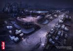  building ground_vehicle motor_vehicle night no_humans original plant scenery seung_ho_henrik_holmberg town truck 