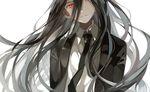  black_hair danganronpa dhiea formal kamukura_izuru long_hair male_focus necktie red_eyes solo spoilers suit super_danganronpa_2 very_long_hair 