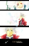  ahoge blazblue bodysuit cape eyepatch heterochromia nu-13 ragna_the_bloodedge red_eyes silver_hair yui_(yuinyan1211) 