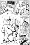  anthro balls big_balls boar braid bulge butt canine chubby cigar claws clothing comic dialog english_text exhibition exhibitionism eyes_closed eyewear fox fur gay glasses hair male mammal mulefoot nude open_mouth overweight paws pig porcine presenting public scratch slop smile smoke smoking standing surprise text topless tuft underwear voyeur 