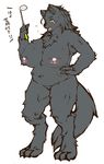  anthro big_breasts blush breasts canine chubby digitigrade female green_eyes inverted_nipples japanese_text ladle mammal nipples nude plain_background solo spoon text translated unknown_artist white_background wolf 