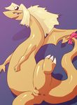  3_toes anus blonde_hair dragon female feral filia_(slayers) fur hair open_mouth orange_fur pienji pussy scalie slayers solo tail_bow wings 