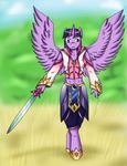  anthrofied equine female flameydragwasp friendship_is_magic horn horse mammal my_little_pony sword twilight_sparkle_(mlp) weapon winged_unicorn wings 