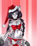  bell camel_toe christmas collar feline female hat holidays leopard mrawl santa_hat skimpy snow_leopard solo 