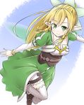  blonde_hair braid fairy_wings green_eyes green_wings kanata_(kanata.) leafa long_hair pointy_ears ponytail sword_art_online twin_braids wings 