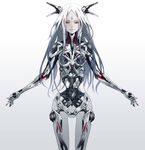  android beatless bodysuit gray long_hair red_eyes redjuice skintight white_hair 