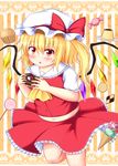  biscuit candy cookie doughnut eating flandre_scarlet food highres ice_cream lollipop rena_(riries) solo sweets touhou 