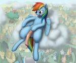  absurd_res animal_genitalia balls blue_fur cloud cum cutie_mark dickgirl equine feral friendship_is_magic fur hair hi_res horse horsecock intersex mammal multi-colored_hair my_little_pony outside pegasus penis pony purple_eyes rainbow_dash_(mlp) rainbow_hair resting solo vein wings zippysqrl 