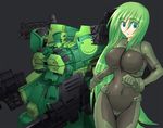  armored_core armored_core:_for_answer bodysuit breasts green_eyes green_hair impossible_clothes impossible_shirt large_breasts long_hair may_greenfield mecha ment merrygate navel shirt skin_tight 