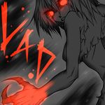  claws glowing glowing_eyes jin_(mugenjin) left_4_dead monochrome red_eyes solo spot_color torn_clothes witch_(left4dead) you_gonna_get_raped zombie 