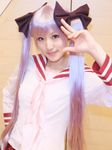  cosplay hiiragi_kagami hiiragi_kagami_(cosplay) lucky_star photo saya saya_(cosplayer) school_uniform serafuku twintails 