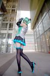  cosplay hatsune_miku hatsune_miku_(cosplay) headphones necktie photo saya saya_(cosplayer) skirt thigh-highs thighhighs vocaloid 