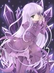  barasuishou crystal dress eyepatch hair_ornament hanabana_tsubomi long_hair purple_hair rozen_maiden solo very_long_hair yellow_eyes 