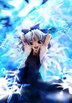  blue_eyes blue_hair cirno kiriu lowres short_hair solo touhou wings 